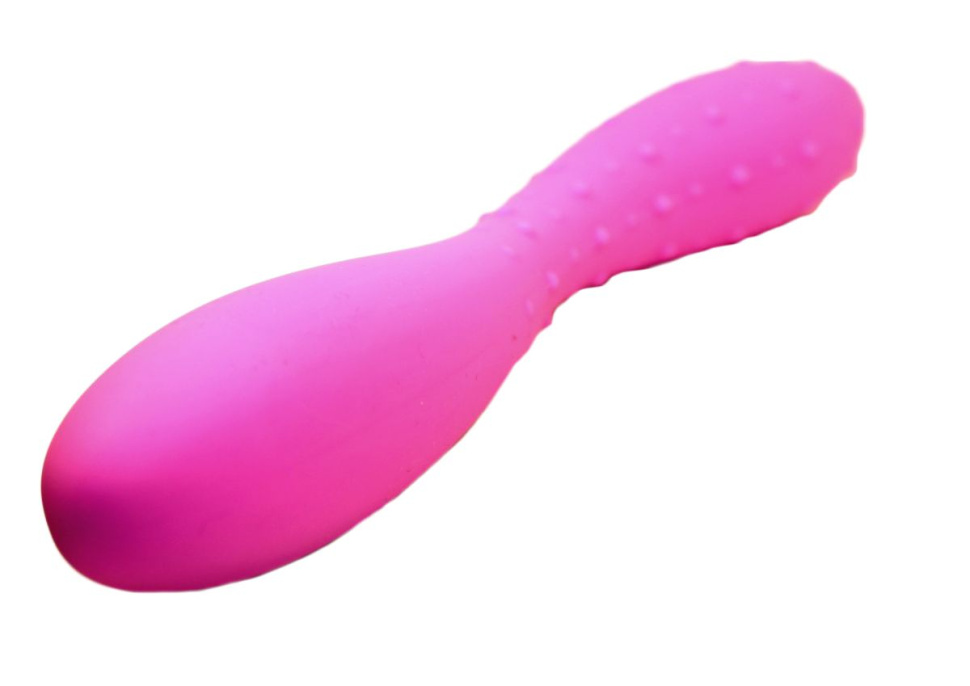 Розовый фаллоимитатор с двумя разными поверхностями - 20 см. купить в секс шопе