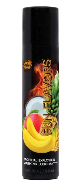 Разогревающий лубрикант Fun Flavors 4-in-1 Tropical Explosion с ароматом тропических фруктов - 30 мл. купить в секс шопе