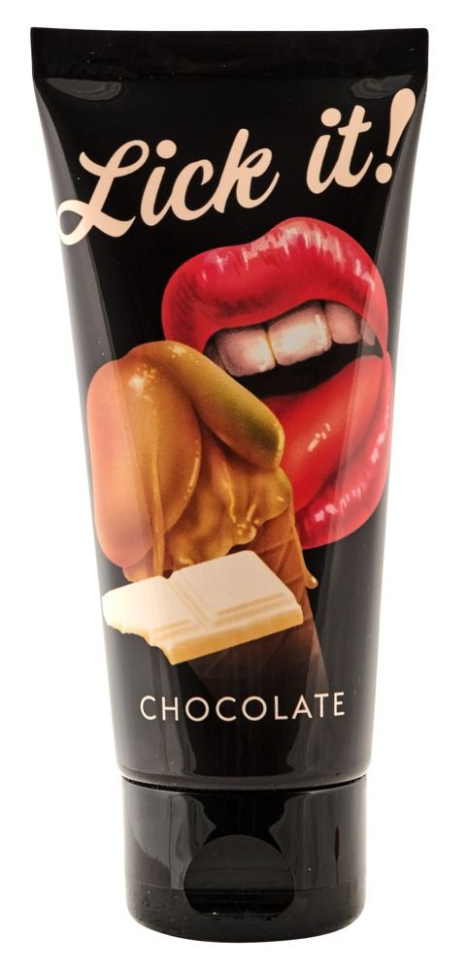  Съедобная смазка Lick It со вкусом белого шоколада - 100 мл. купить в секс шопе