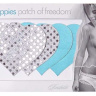 Комплект из 1 пары голубых пэстис-сердечек и 1 пары серебристых пэстис-сердечек с блёстками купить в секс шопе