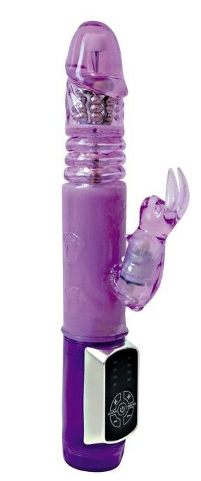 Фиолетовый вибратор-ротатор Always Happy - 24 см. купить в секс шопе