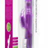 Фиолетовый вибратор Thrusting Rabbit с клиторальным стимулятором - 26 см. купить в секс шопе