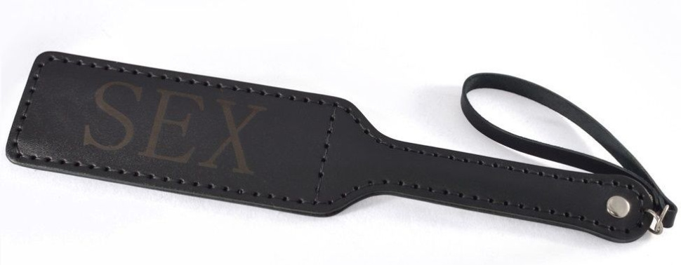 Черная гладкая шлепалка SEX - 35 см. купить в секс шопе