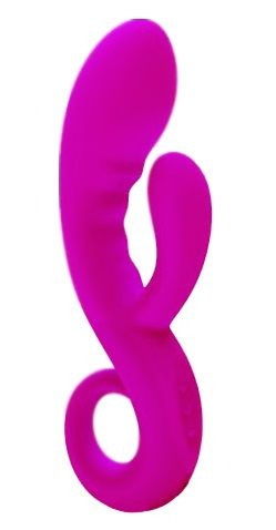 Розовый вибратор Cupid с клиторальным отростком - 17,8 см. купить в секс шопе