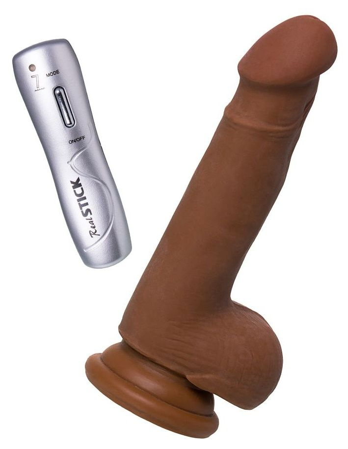 Коричневый вибратор-реалистик Mr.Lopez - 19 см. купить в секс шопе