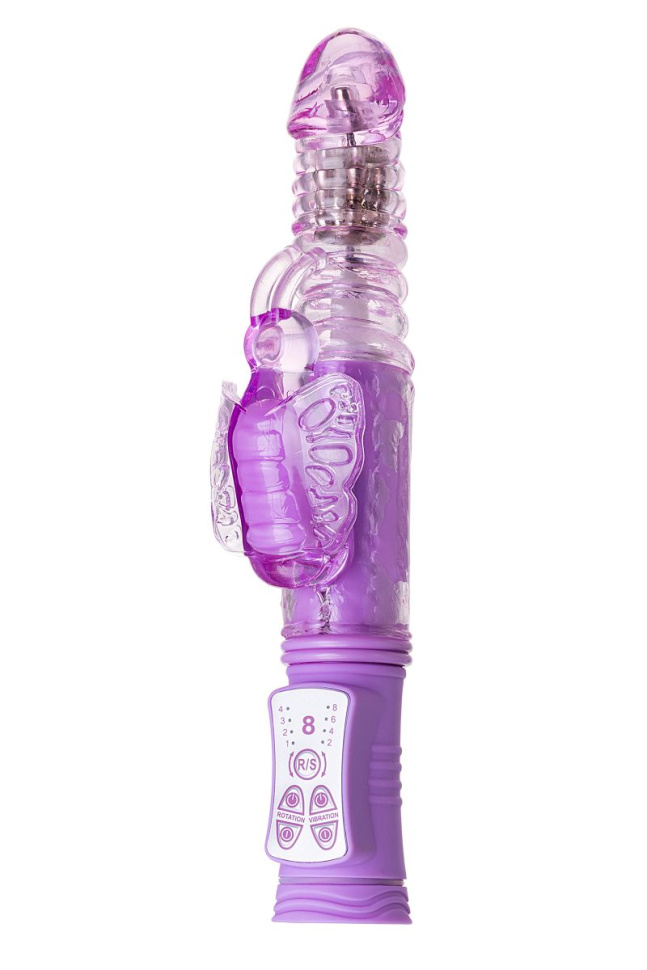 Фиолетовый хай-тек вибратор High-Tech fantasy с вращением бусин - 24,5 см. купить в секс шопе