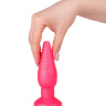 Розовая анальная втулка с рёбрышками - 14 см. купить в секс шопе