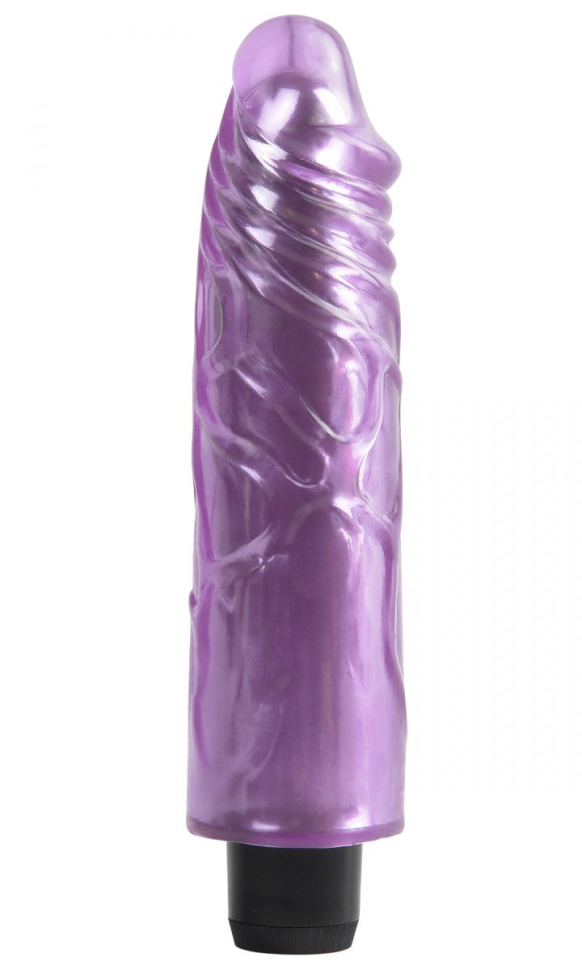 Фиолетовый вибратор Jelly Gems - 19 см. купить в секс шопе