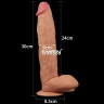 Большой реалистичный фаллоимитатор на присоске - 28 см. купить в секс шопе