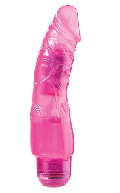 Розовый гелевый вибратор JELLY JOY 7INCH 10 RHYTHMS PINK - 17,5 см. купить в секс шопе