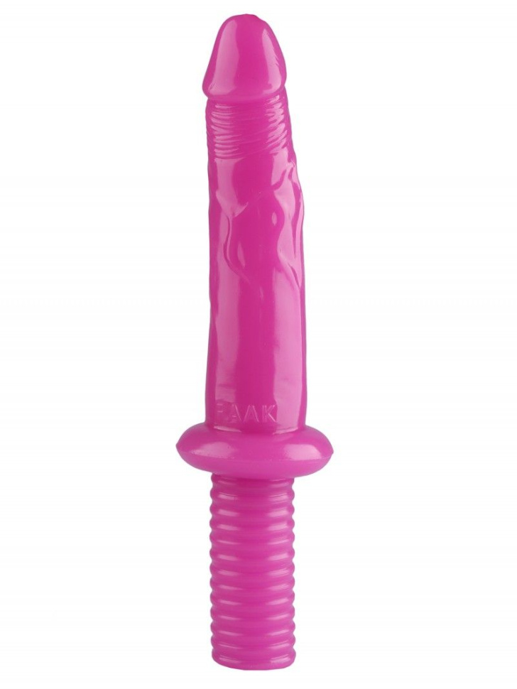 Розовый анальный стимулятор с рукоятью - 30 см. купить в секс шопе