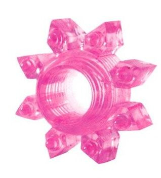 Розовое эрекционное кольцо Cockring star купить в секс шопе
