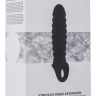 Чёрная ребристая насадка Stretchy Penis Extension No.32 купить в секс шопе