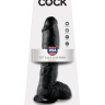 Реалистичный чёрный фаллоимитатор-гигант 10  Cock with Balls - 25,4 см. купить в секс шопе