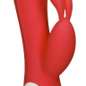 Красный вибратор-кролик Flame с функцией нагрева - 20 см. купить в секс шопе