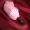 Черная анальная пробка с розовым светящимся хвостом купить в секс шопе