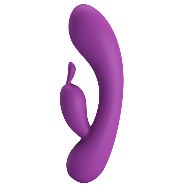 Фиолетовый вибратор Grace с клиторальным отростком - 16,5 см. купить в секс шопе