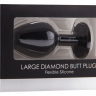 Черная анальная пробка с прозрачным кристаллом Diamond Butt Plug - 8 см. купить в секс шопе