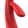 Красный вибратор BLOSSOM с клиторальным отростком - 22 см. купить в секс шопе