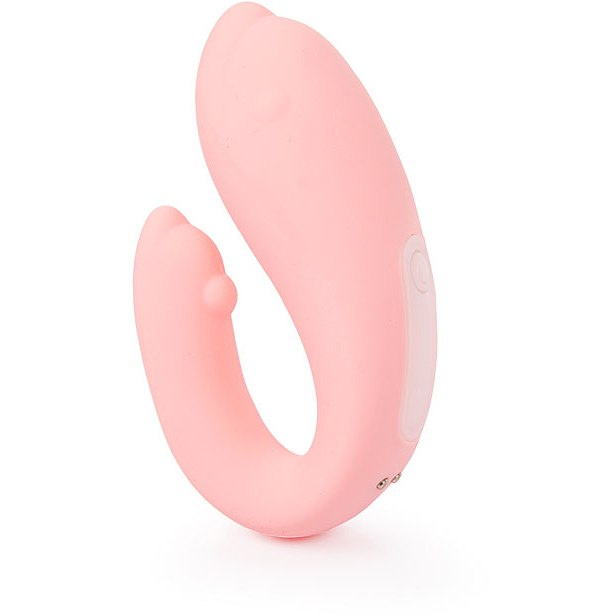 Нежно-розовый вибромассажер для пар WINTER купить в секс шопе
