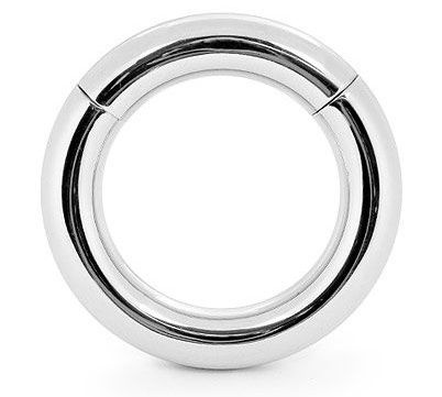 Серебристое малое эрекционное кольцо на магнитах купить в секс шопе