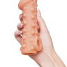 Телесная закрытая насадка с шариками Cock Sleeve Size L - 17,6 см. купить в секс шопе