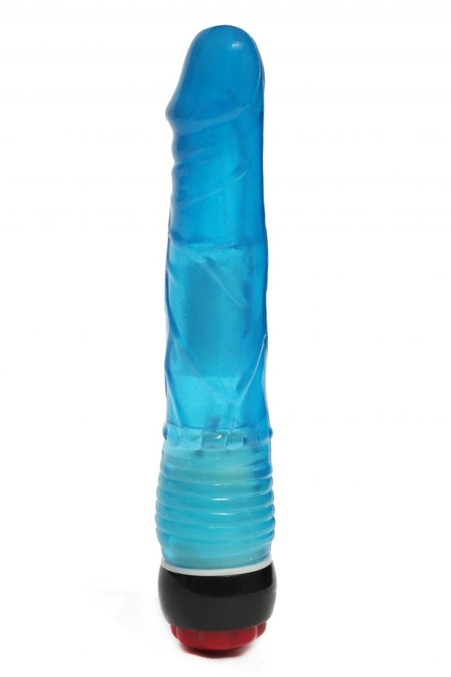 Голубой вибратор-реалистик - 21,5 см. купить в секс шопе