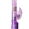 Фиолетовый вибратор High-Tech fantasy с клиторальным лепестком - 21 см. купить в секс шопе