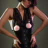 Зажимы на соски Angelic с розовыми меховыми шариками купить в секс шопе