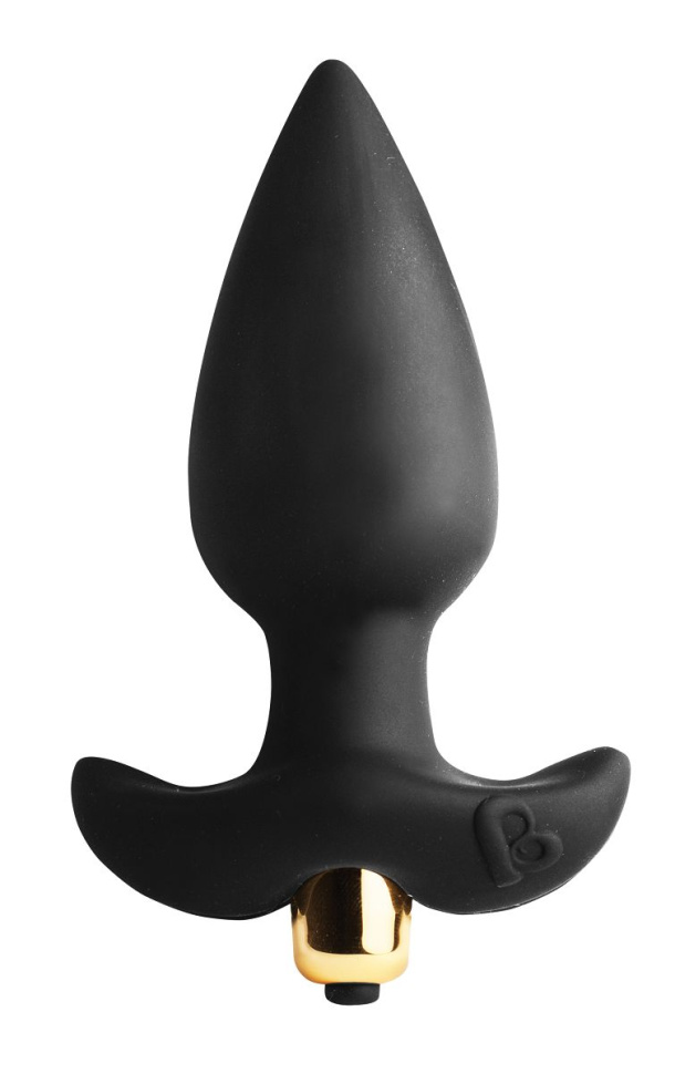 Чёрная анальная пробка с вибраций Butt Throb - 13 см. купить в секс шопе