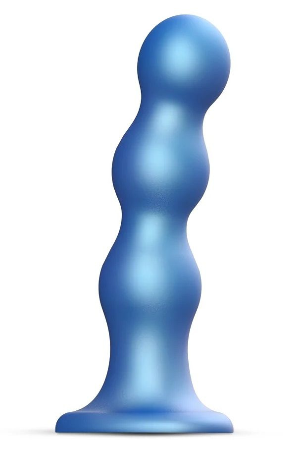 Голубая насадка Strap-On-Me Dildo Plug Balls size S купить в секс шопе