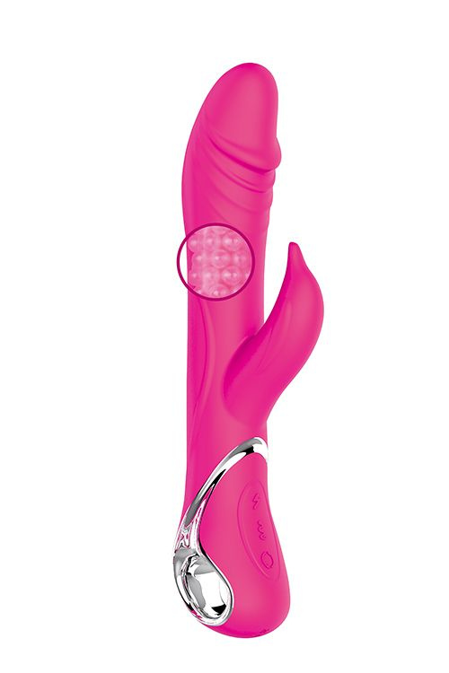 Розовый вибратор-ротатор N 40 RECHARGEABLE DUO VIBRATOR - 23 см. купить в секс шопе