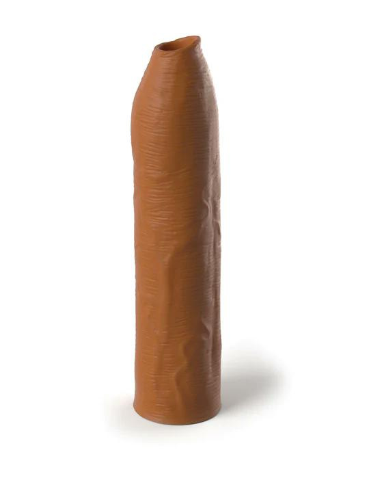 Кофейная насадка-удлинитель Uncut Silicone Penis Enhancer - 17,8 см. купить в секс шопе