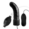 Чёрный изогнутый фаллос с вибрацией и расширением - 16 см. купить в секс шопе