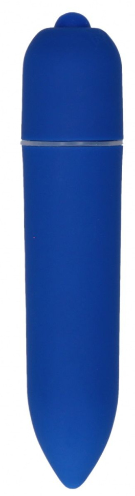 Синяя удлинённая вибропуля Power Bullet Black - 8,3 см. купить в секс шопе