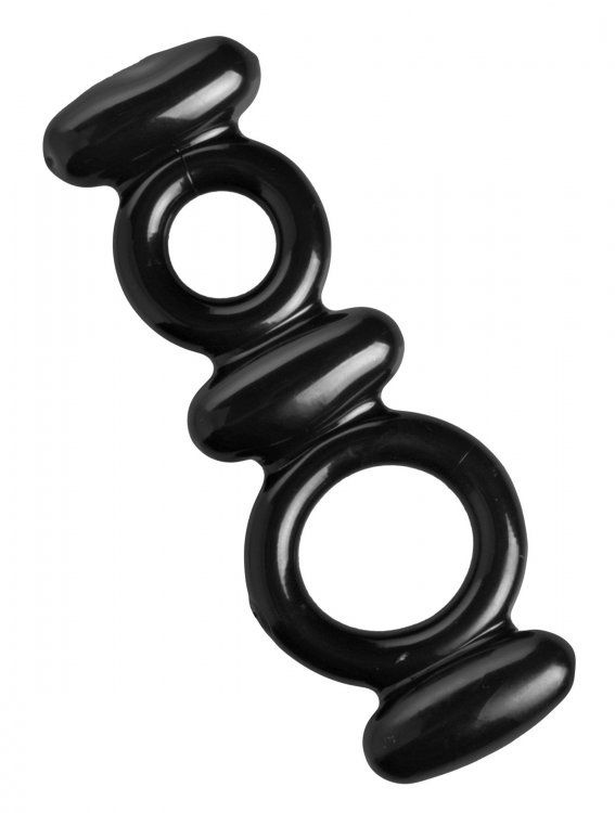 Двойное эрекционное кольцо Dual Stretch To Fit Cock and Ball Ring купить в секс шопе