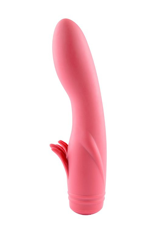 Розовый вибратор с усиками ULTI CLIMAX RECHARGEABLE VIBRATOR - 17 см. купить в секс шопе