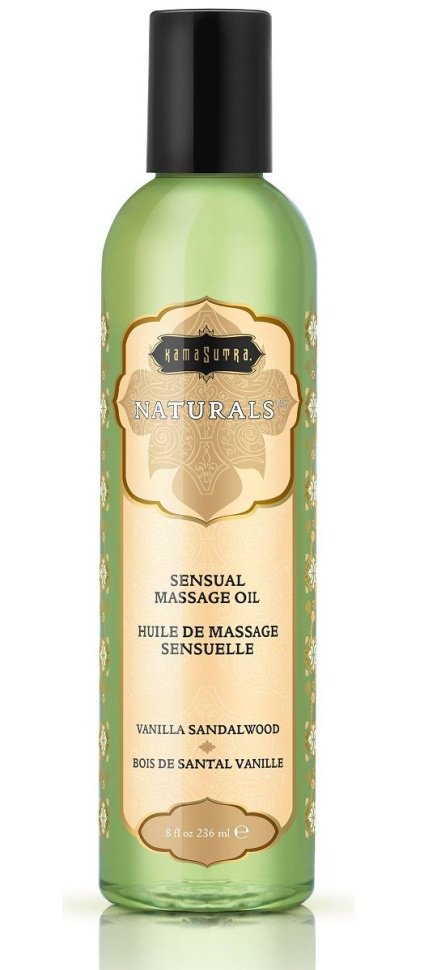 Массажное масло Naturals Vanilla Sandalwood с ароматом ванили и сандала - 236 мл. купить в секс шопе