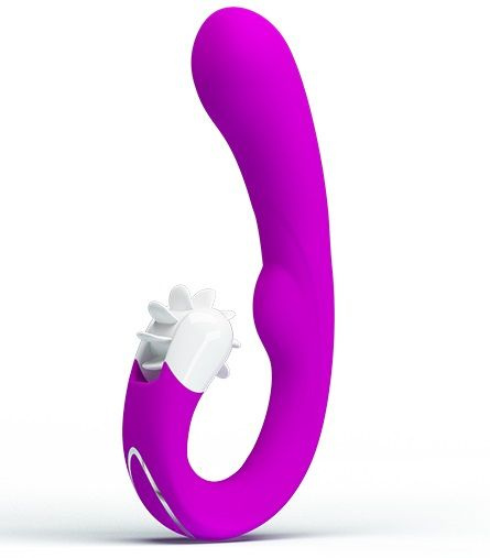 Вибромассажер с клиторальным стимулятором-ротатором Magic Tongue купить в секс шопе