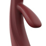 Бордовый вибратор BLOSSOM с клиторальным отростком - 22 см. купить в секс шопе