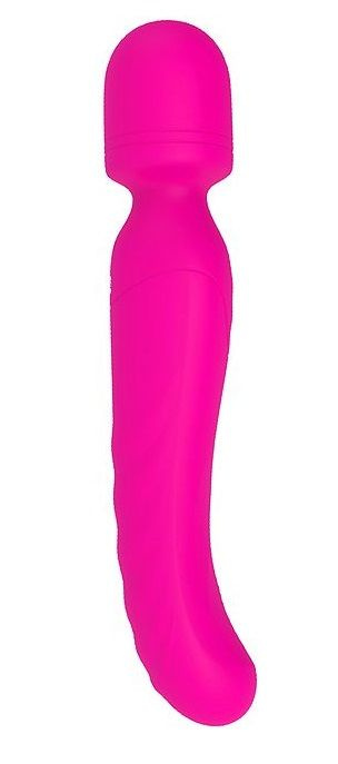 Ярко-розовый двусторонний вибратор IRIS с нагревом купить в секс шопе