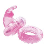 Розовое вибрирующее кольцо с зайчиком купить в секс шопе