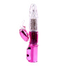 Розовый вибратор со стимулятором клитора Bright Passion Rabbit - 27 см. купить в секс шопе
