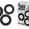 Набор из 3 рельефных эрекционных колец Sex Expert купить в секс шопе