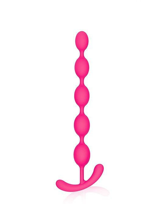 Ярко-розовая анальная цепочка Cosmo - 22,3 см. купить в секс шопе