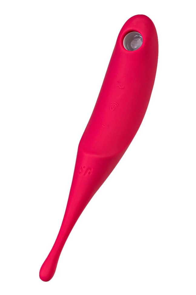 Красный вакуум-волновой стимулятор клитора Satisfyer Twirling Pro купить в секс шопе