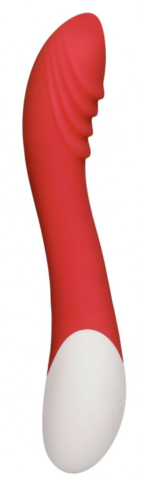 Красный вибратор Frenzy с функцией нагрева - 20,8 см. купить в секс шопе