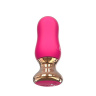 Розовая перезаряжаемая анальная пробка с вибрацией - 8,9 см. купить в секс шопе