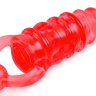 Красное эрекционное виброкольцо с клиторальным стимулятором купить в секс шопе