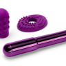 Фиолетовый жезловый вибратор Le Wand Grand Bullet с двумя нежными насадками купить в секс шопе